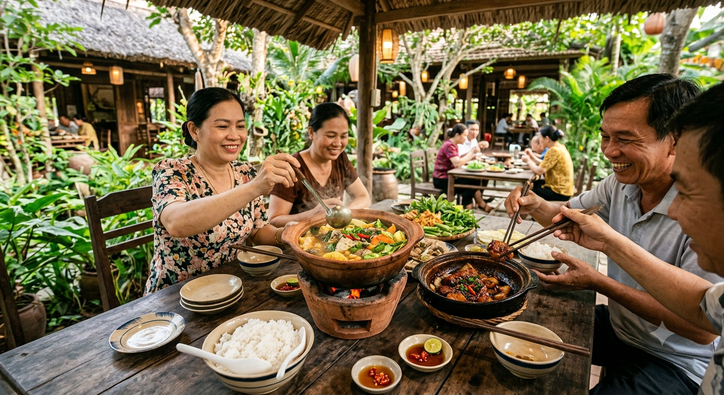 Hương vị đậm đà từ các món lẩu cá đồng và cá kho tộ